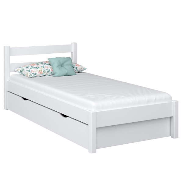 Drewniane łóżko pojedyncze z szufladą N01 90x200, 492384