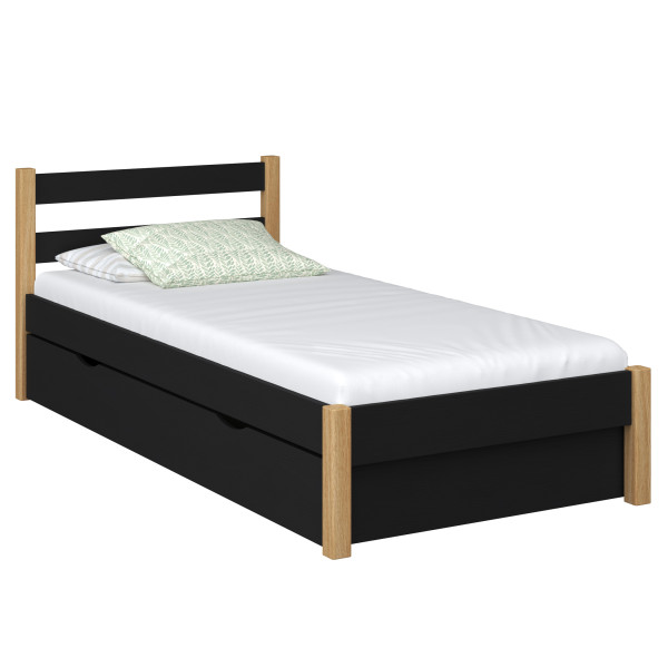 Drewniane łóżko pojedyncze z szufladą N01 120x200, 492461