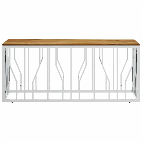 Stolik Kawowy Ława Stół Srebrny Metalowy 110x45x45 Do Salonu Do Pokoju, 4925519