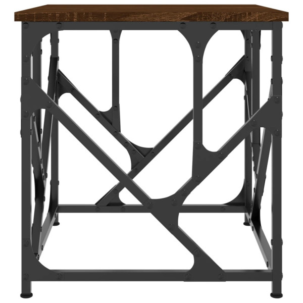 Stolik Kawowy Ława Stół Brązowy 45x45x47.5 Regulowane Nóżki Metalowa Rama, 4925567