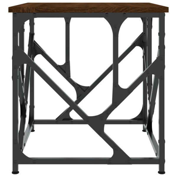 Stolik Kawowy Ława Stół Brązowy 45x45x47.5 Regulowane Nóżki Metalowa Rama, 4925568