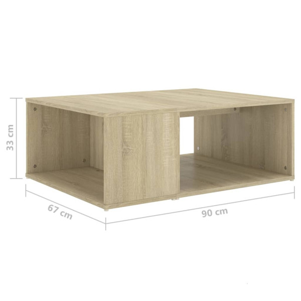 Stolik Kawowy Ława Stół Dąb Sonoma 90x67x33 Półka Do Salonu Do Pokoju, 4925783