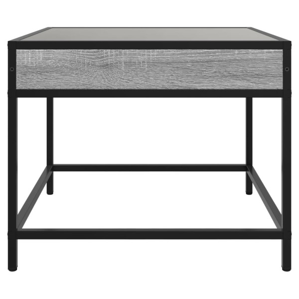 Stolik Kawowy Ława Stół Szary 50x50x41 Oświetlenie Led Do Salonu Do Pokoju, 4925802