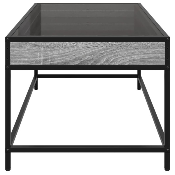 Stolik Kawowy Ława Stół Szary 70x50x41 Oświetlenie Led Do Salonu Do Pokoju, 4926297
