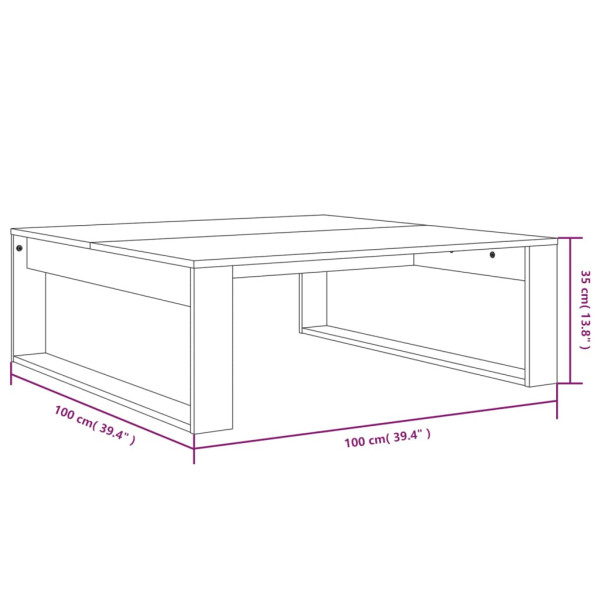 Stolik Kawowy Ława Stół Szary 100x100x35 Do Salonu Do Pokoju, 4927183