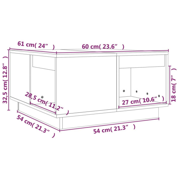 Stolik Kawowy Ława Stół Biały Drewniany 60x61x32.5 Do Salonu Do Pokoju, 4927539