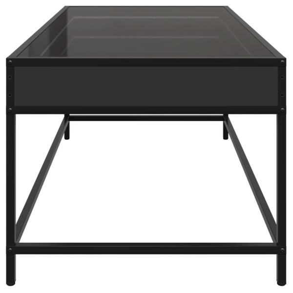 Stolik Kawowy Ława Stół Czarny 90x50x41 Oświetlenie Led Do Salonu Do Pokoju, 4927720