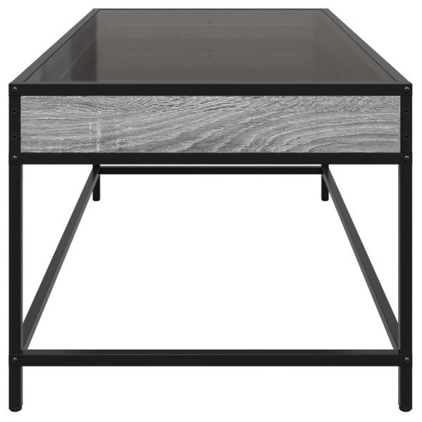 Stolik Kawowy Ława Stół Szary 90x50x41 Oświetlenie Led Do Salonu Do Pokoju, 4930373