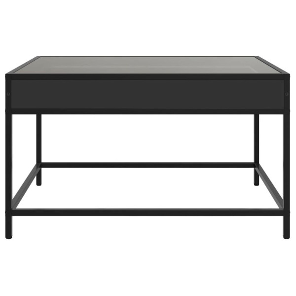 Stolik Kawowy Ława Stół Czarny 70x50x41 Oświetlenie Led Do Salonu Do Pokoju, 4930759