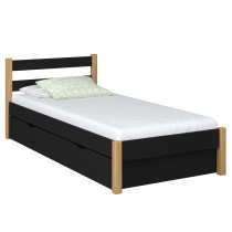 Drewniane łóżko pojedyncze z szufladą N01 90x200