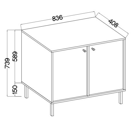 Komoda OSLO 2  2D  BP, 4937807