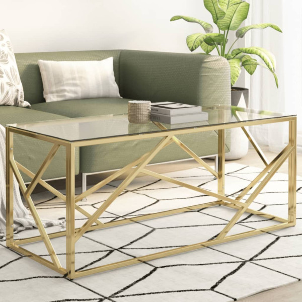 Stolik Kawowy Ława Stół Złoty Metalowy 110x45x45 Do Salonu Do Pokoju, 4938840