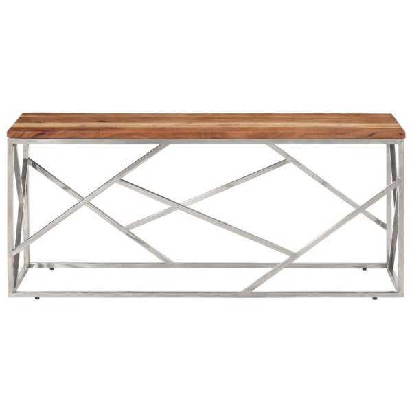 Stolik Kawowy Ława Stół Srebrny 110x45x45 Do Salonu Do Pokoju, 4938902