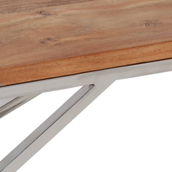 Stolik Kawowy Ława Stół Srebrny 110x45x45 Do Salonu Do Pokoju, 4938906
