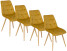 Inny kolor wybarwienia: Zestaw 4x Krzesło Tapicerowane RODRI Żółte Welur