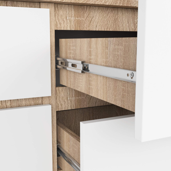 Komoda AKORD K120 Dąb Sonoma 120 cm Biały mat 120x40x77 cm, 4971823