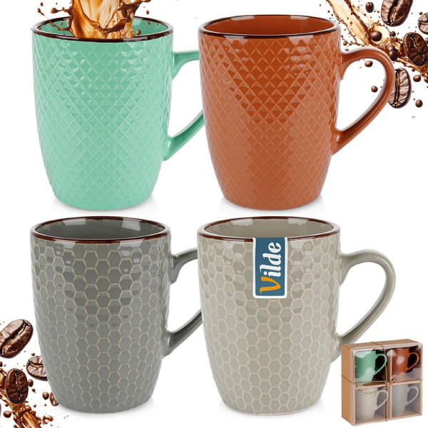 Kubki ceramiczne 400 ml 4 szt., 4974713