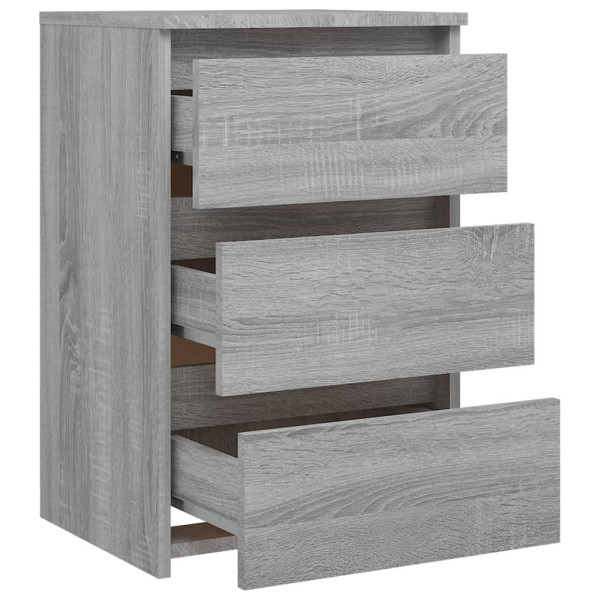2x Szafka Nocna Stolik Komoda Szara z Szufladą Do Sypialni 40x35x62,5 cm, 4976718
