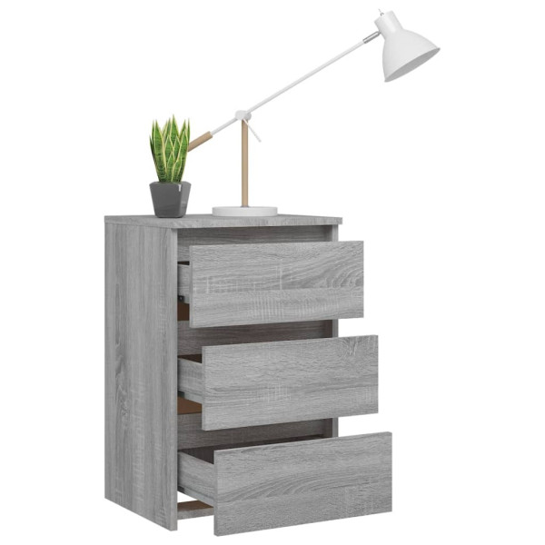 2x Szafka Nocna Stolik Komoda Szara z Szufladą Do Sypialni 40x35x62,5 cm, 4976719