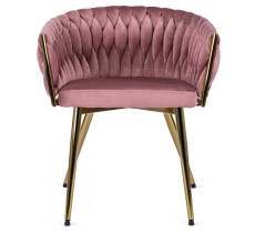 Krzesło CAPRI Różowe Welur Tapicerowane do Salonu