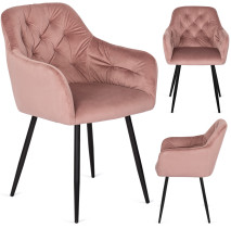 Krzesło VIKI Róż Welurowe do Salonu Jadalni Loft