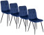 Inny kolor wybarwienia: Zestaw 4x Krzesło ROBIN Granatowe Tapicerowane