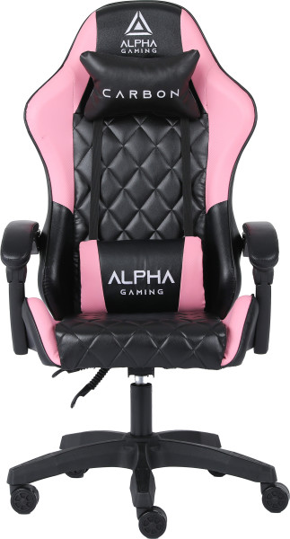 Fotel Gamingowy Biurowy Obrotowy Gracza Alpha Gaming Carbon Różowy, 4996010