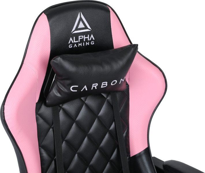 Fotel Gamingowy Biurowy Obrotowy Gracza Alpha Gaming Carbon Różowy, 4996014