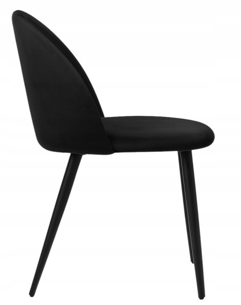 Nowe Krzesło Czarne Tapicerowane Welurowe Salon Jadalnia D012C, 5038613