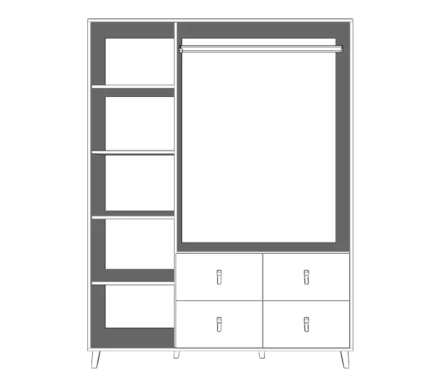 System młodzieżowy dziecięcy FIGO 19 Szafa 4S3D 150 cm, 5061944