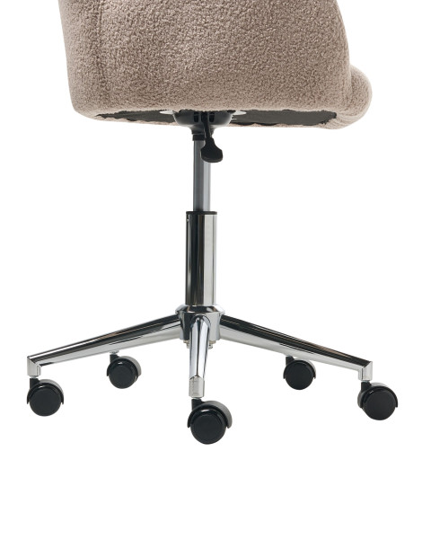 Fotel biurowy obrotowy boucle beżowe, 5075202