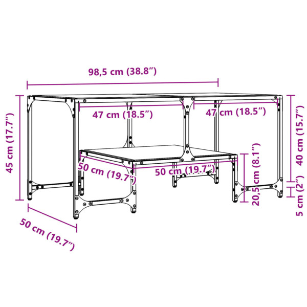 Stolik kawowy Przezroczysta Materiał drewnopochodny vidaXL, 5079914