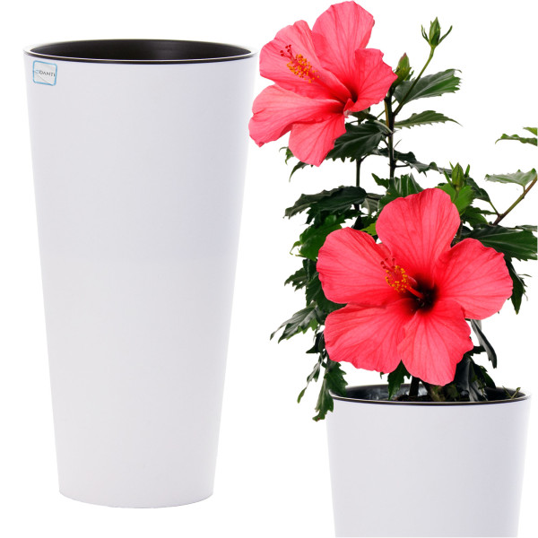 Doniczka Ogrodowa Osłonka 28.6 Cm Matowa Tubus Slim Donica Wysoka Z Wkładem, 5087383