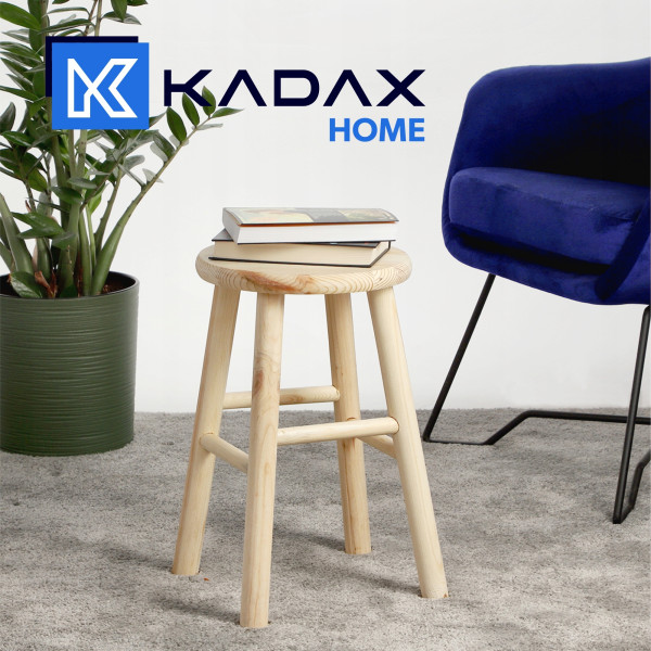Kadax Taboret Drewniany Stołek Krzesło 46cm 2szt, 5090380