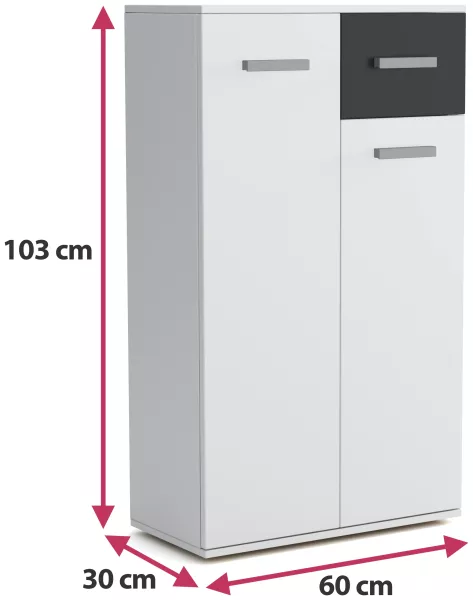 Komoda 60 cm dwudrzwiowa do przedpokoju JOVITA biała, 5141268
