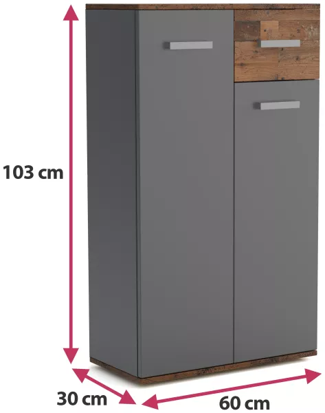 Wąska komoda 60 cm dwudrzwiowa do przedpokoju JOVITA, 5141298