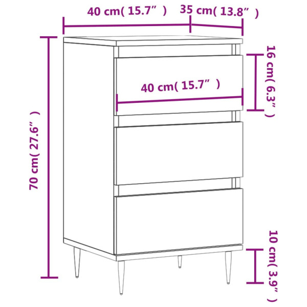 Komoda Szafka Stolik Półki do Salonu Pokoju Biała 40x35x70 cm, 5165847