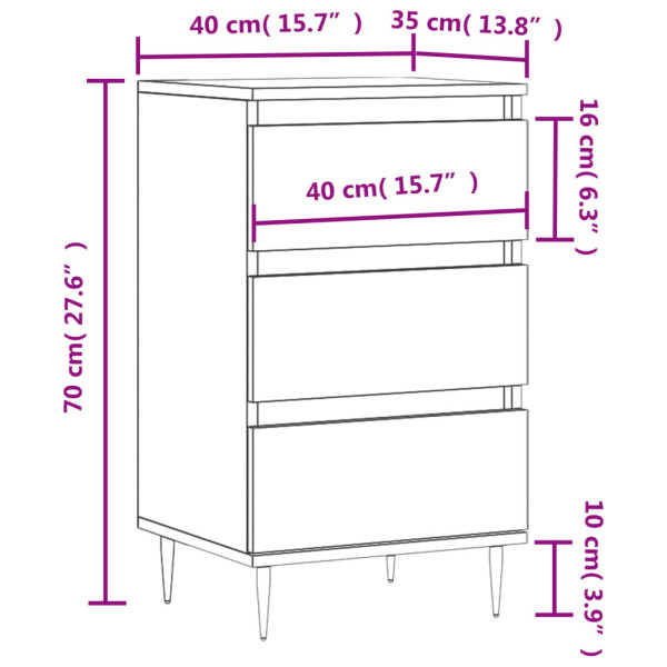 Komoda Szafka Stolik Półki Do Salonu Pokoju Szary Mat 40x35x70 cm, 5165928