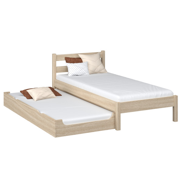 Dębowe łóżko pojedyncze z szufladą na materac N01 90x200, 517706