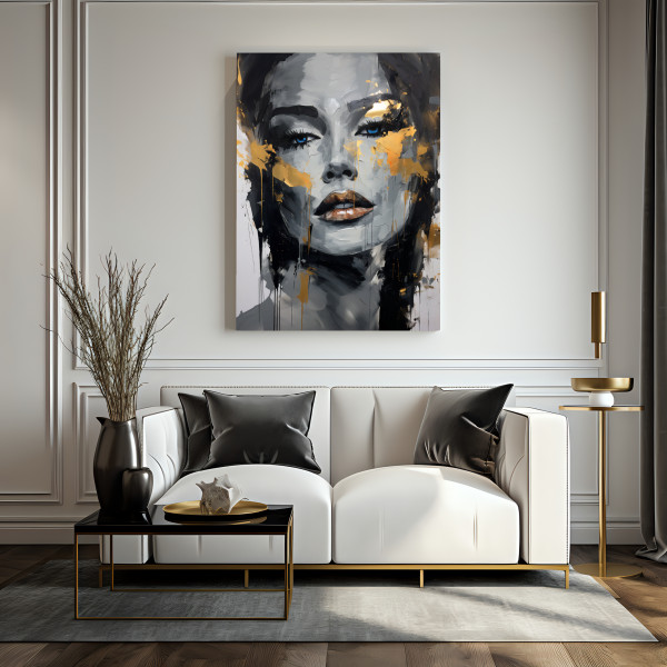 Obraz Złoty PORTRET Kobieca Twarz Glamour 20x30cm, 518051