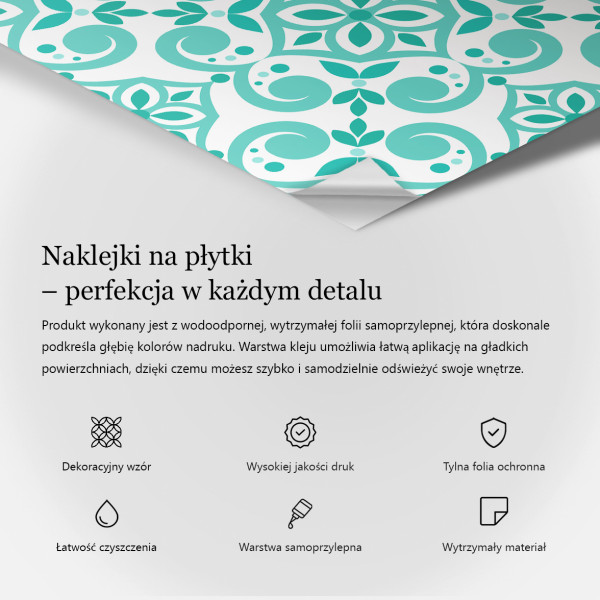 Naklejki na kafelki 20x20 cm Geometryczne kwiaty i kształty 24 szt., 5197674