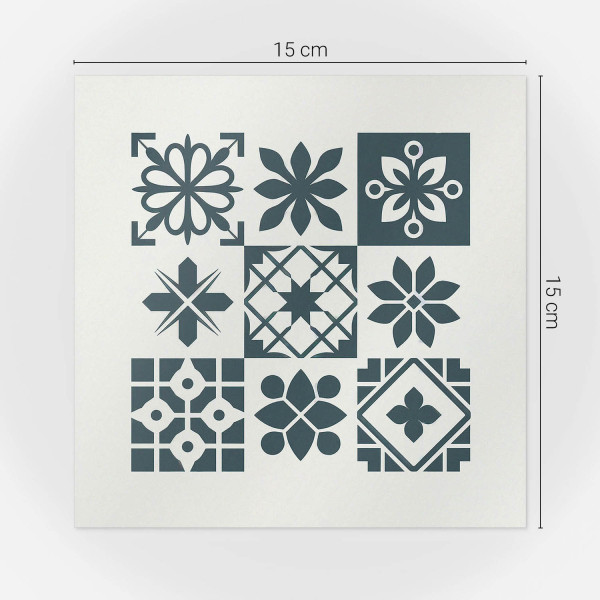 Naklejki na kafelki 15x15 cm Geometryczne kwiaty i kształty 24 szt., 5198400