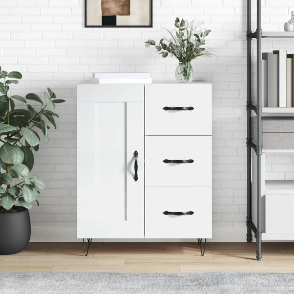 Szafka Biała Połysk 69.5x34x90 cm do Salonu Pokoju Sypialni, 5213246