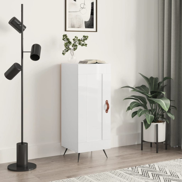 Szafka Biała Połysk z Drzwiami z Szufladami 34.5x34x90 cm do Salonu, 5213451