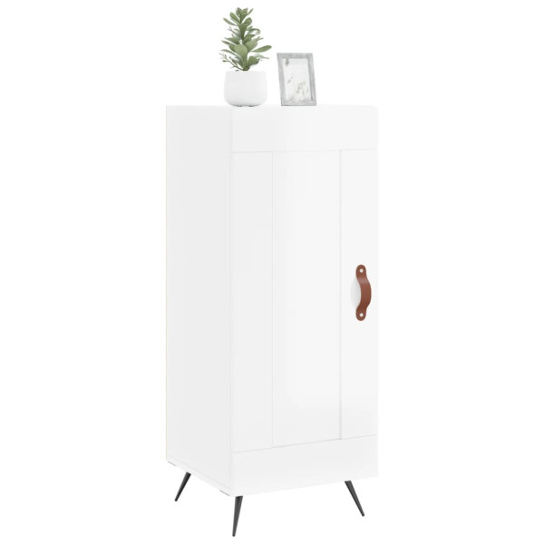 Szafka Biała Połysk z Drzwiami z Szufladami 34.5x34x90 cm do Salonu, 5213452