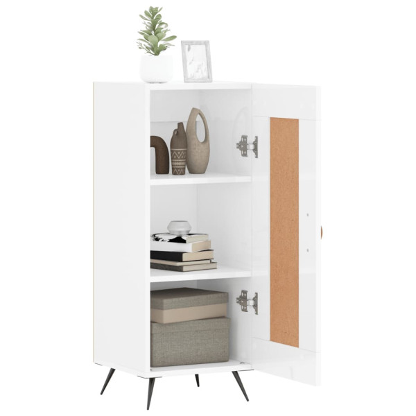 Szafka Biała Połysk z Drzwiami z Szufladami 34.5x34x90 cm do Salonu, 5213453