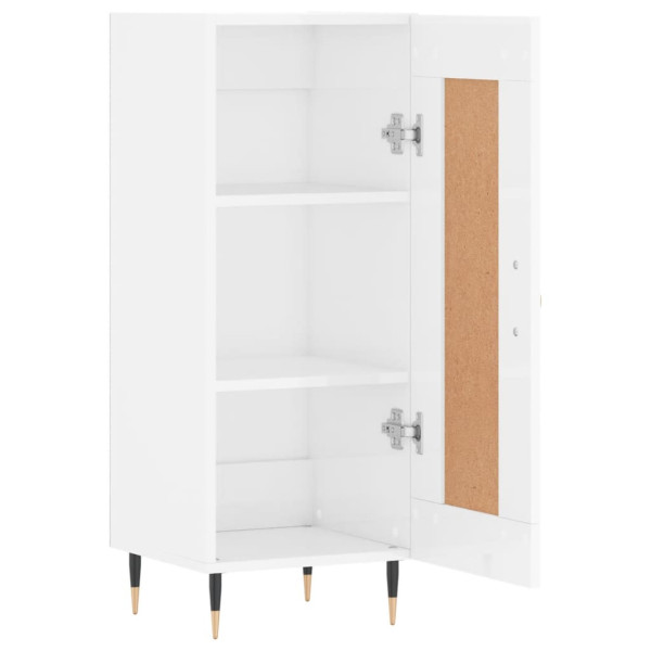 Szafka Komoda Regał Biała Połysk z Drzwiami z Szufladami 34.5x34x90 cm, 5213475