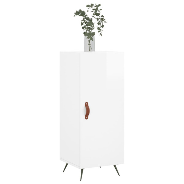 Szafka Biała Połysk z Drzwiami z Szufladami 34.5x34x90 cm do Salonu, 5213482