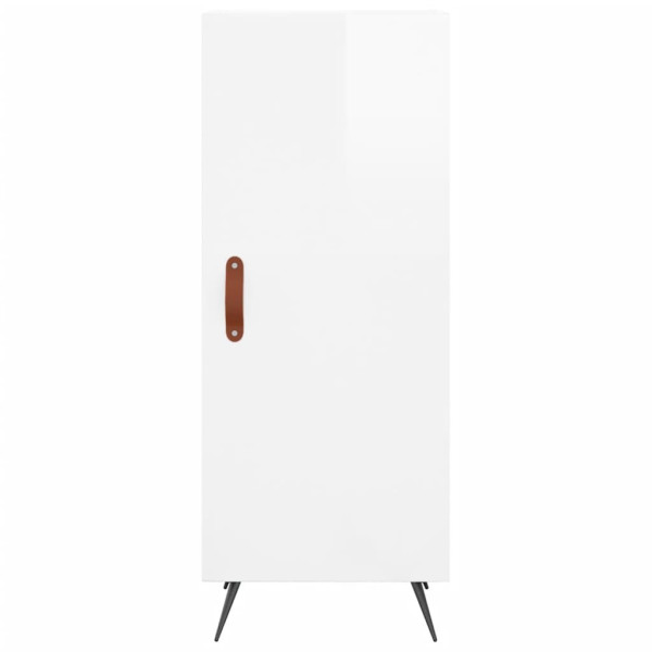 Szafka Biała Połysk z Drzwiami z Szufladami 34.5x34x90 cm do Salonu, 5213485