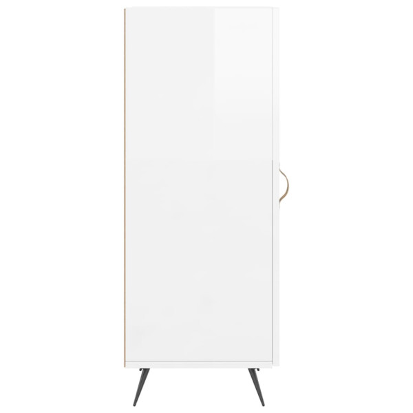Szafka Biała Połysk z Drzwiami z Szufladami 34.5x34x90 cm do Salonu, 5213486